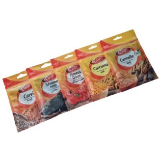 Surtido de especias Alcaravea-sésamo negro-pimiento dulce-cúrcuma-canela 15gX5 خليط توابل