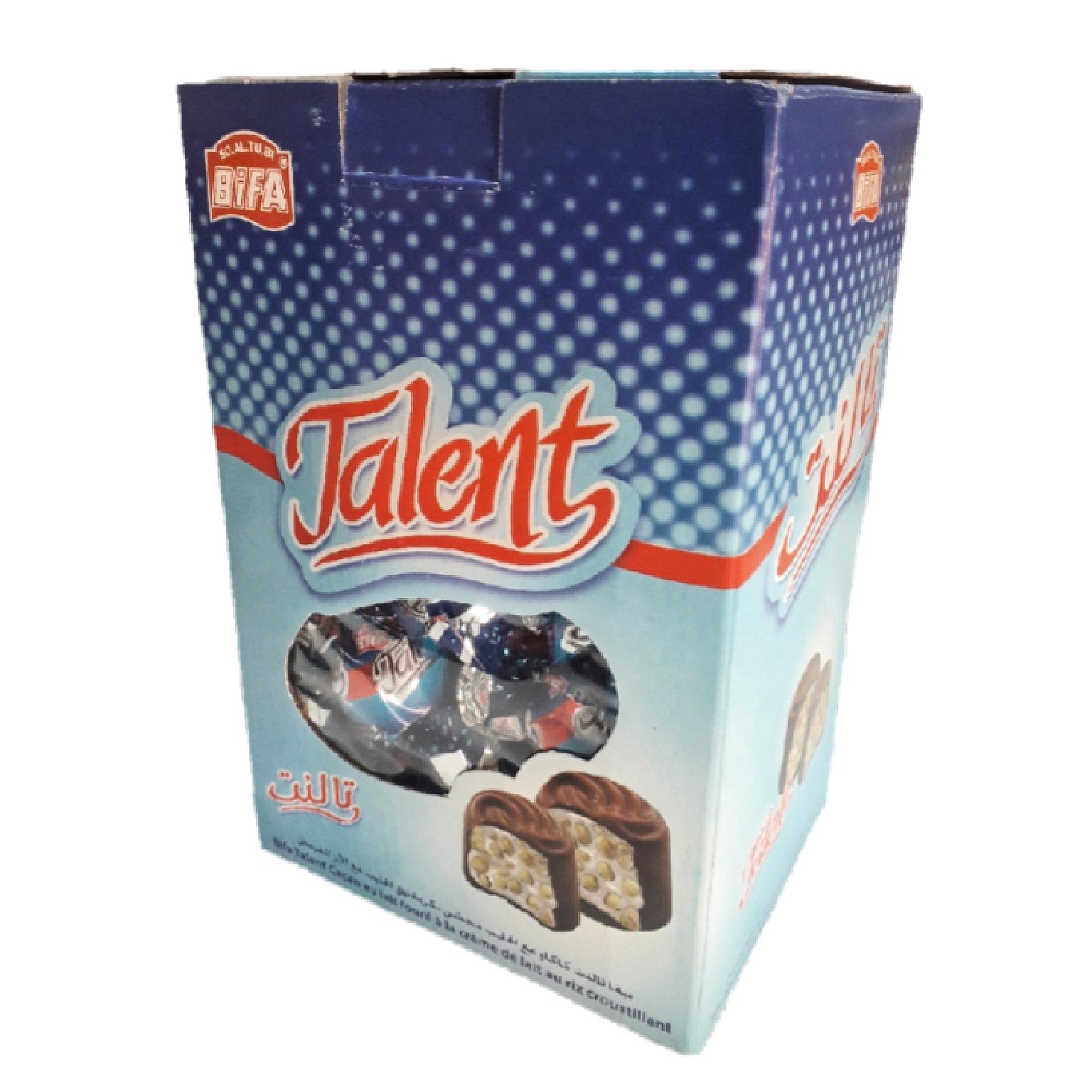 Pack bombones TALENT llenado con crema y leche y arroz CRISPY 100ps 1.5kg حلوى الشوكولاته