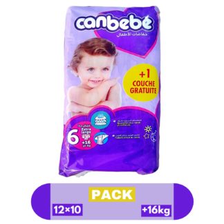 Pack 12×10 Pcs Pañales CANBEBE talla 6 +16kg كرطون كانبيبي مرحلة السادسة