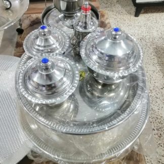 Juego de Té completo (dos bandejas, tetera, tres latas)
