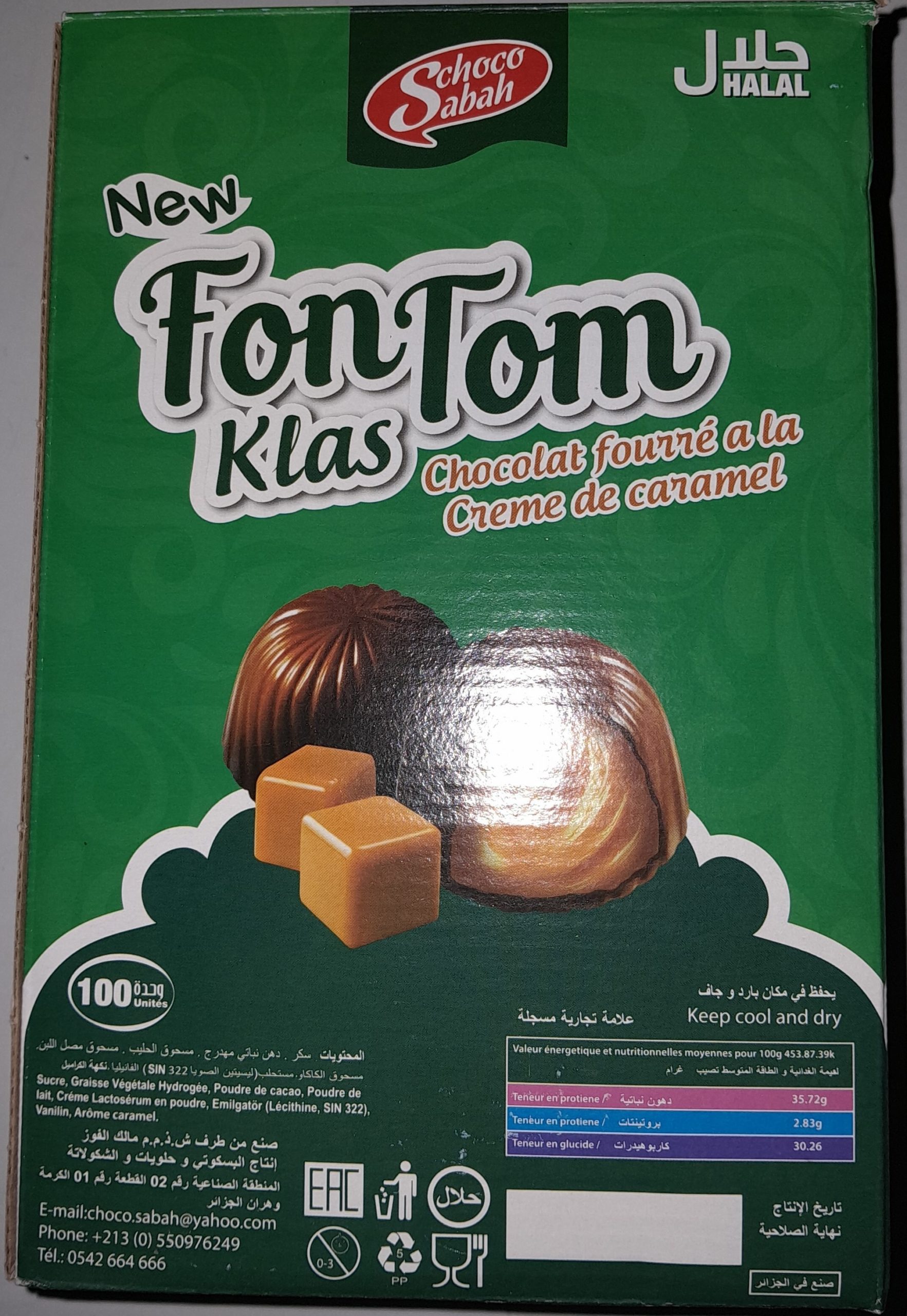 Bombones relleno de caramelo FONTOME Klas 100ps شوكولاتة بالكراميل